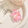 Llavero Creativo de Caracola Pequeña con Arena Movediza de Tortuga Colgante Lindo de Corazón para Bolsa Accesorio Acrílico Llavero de Coche