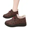 Sapatos de Algodão Retro para Mãe Femininos com Veludo Quente Sapatos de Pano Old Beijing Superfície Macia Antiderrapante para Avó Inverno Casual Sapatos de Algodão