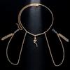 Cadena de pecho con forma de serpiente de diamantes completos de nueva moda transfronteriza, cadena corporal sexy para mujer europea y americana sin perforación, cadena para pezón sexy