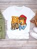Camiseta Árvore de Natal Feliz Ano Novo Roupa Sapato com Carta Adorável
