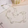 Collar de Perlas en Forma de Diamante Nk-332 Se Puede Usar en Múltiples Capas, Cadena Larga para Suéter para Mujer, Nuevos Accesorios de Ropa de Otoño e Invierno al por Mayor