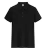 Color sólido alta elasticidad imitación algodón botón de presión solapa casual negocios diario exterior logo impreso ropa de trabajo uniformes de equipo