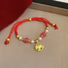 Pulseira de Enrolar Pônei Cabacinha Banhada a Ouro Real 24K com Zircônia Novo Estilo Chinês Pulseira do Ano do Zodíaco Joia de Mão de Luxo Acessível Nicho