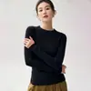 Colección de otoño/invierno 2026 Simple: suéter rayado básico, versátil, de cuello redondo, ajuste slim, para mujer, de cachemira