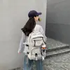 Mochila para Mujer de Gran Capacidad Mochila de Moda Casual Estudiantes de Secundaria y Preparatoria Maletín para Computadora Ropa de Trabajo Impermeable Estilo Coreano