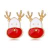 Agulha de prata S925 comércio exterior moda quente personalidade brincos de veado de Natal liga pintada óleo brincos de animal em estoque