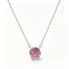 Mais Vendido no Japão e na Coreia Corrente de Clavícula com Zircônia Cúbica Rosa Colorida Joias para Mulheres Versátil Colar Dopamina Luxo Leve Nicho High-End