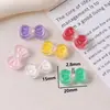 Cuentas de acrílico transparente con forma de emoticon que gotean aceite, flor pequeña, estrella de cinco puntas, corazón de melocotón, cuentas sueltas con agujero recto, accesorios para el cabello y pulseras DIY