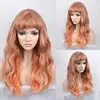 Fábrica Directa Stock Lolita t Gradiente de Color Cabello Largo Rizado Flequillo Rizado de Lana Europeo y Americano Peluca Amazon