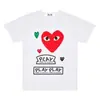 Bestseller transfronterizo: Nueva camiseta de pareja estilo japonés con estampado de corazón de Comme des Garcons, unisex de manga corta con estampado CDG de Play Bao Ling