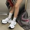 Zapatos Chunky de Padre para Mujer, Nuevo Modelo Verano 2026, Zapatos Deportivos Casuales de Malla Transpirable, Versátiles con Plataforma que Aumentan la Altura, Punta Redonda con Cordones