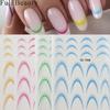 Nuevas pegatinas de nail art transfronterizas ins degradado francés línea de sonrisa DIY pegatinas de nail art color dopamina
