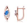 Pendientes de Gancho para Oreja con Forma de Gota de Nuevo Producto Transfronterizos para Mujer con Diamante de Zirconia Azul de Cobre Pendientes de Otoño e Invierno Adornos KZCE300