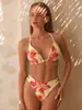 2026 Nuevo Bikini Sexy con Tirantes Estampado Transfronterizo Europeo y Americano para Comercio Exterior Set de Traje de Baño de Dos Piezas de Moda con Estampado de Leopardo para Mujeres