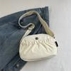 Bolso de Hombro Coreano de Alta Gama Nuevo Bolso Cruzado Casual Ligero Color Sólido Plisado Gran Capacidad Estudiante Femenina Bolso Pequeño