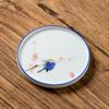 Posavasos de cerámica pintado a mano, creativo portavasos de porcelana blanca dulce, juego de té aislado, juego de té Kung Fu para el hogar, accesorios para la ceremonia del té
