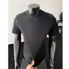 2026 Verano Nuevo Camiseta de Manga Corta para Hombre Corte Regular Cuello Redondo Liso Casual Juventud Holgada Color Sólido Patchwork Moderna