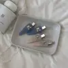 Grampo de Cabelo Triângulo Transparente de Gelo de Alta Qualidade Coreano Sem Costura Estrela do Mar com Strass Clipe da Moda para Franja Lateral