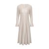 Vestido Kelly Primavera 2026 con Mangas de Campana de Lana, Falda de Punto de Cola de Pez, Nuevo Vestido Ribeteado Elegante de Cuello V