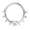 Anillo nasal cerrado sin costuras de aleación de titanio G23 con incrustaciones de circonita Zhenping, aro para tabique nasal y hueso de la oreja, joyería nasal finamente tallada F136