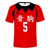 Camiseta Transpirable de Verano Casual con Estampado de Anime Japonés Transfronterizo de Voleibol, Cuello Redondo para Hombre, Camiseta Deportiva Estampada