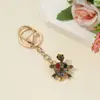 Chaveiro de Tartaruga Fofa de Desenho Animado Transfronteiriço para Carro Feminino Liga de Zinco Strass Animal Chaveiro Pingente para Bagagem de Carro