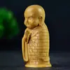 Adornos de Monje Pequeño Colgantes de Boj Talla en Madera Maciza Lindo Monje Pequeño Artesanía de Madera Accesorios de Escritorio