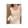 Elegante jersey de punto morado con cuello semiabierto para mujer, diseño de principios de otoño, único y estiloso, suave y cómodo