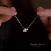 Nuevo Collar con Doble Corazón de Amor para Mujer, Diamante Brillante, Lujo Ligero, Simple, Dulce, Nicho, Collar con Diamante para Novia, Joyería
