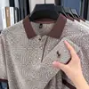 (Alta calidad) Nueva Camisa Polo Transfronteriza para Hombre, Color Sólido, Casual de Negocios, Corte Ajustado, Tejida, Cuello Campana, Manga Corta, Diseño de Caballo