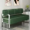 Sofá Silla de Espera de Peluquería de Moda, Área de Descanso para Peluquería y Salón de Uñas, Silla Sofá Larga de Acero Inoxidable de Lujo Ligero
