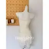 Maiô de peça única estilo resort com estampa retrô francesa, modelador, decote nas costas, valoriza a silhueta, para mulheres, puro e sedutor