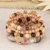 Conjunto de Pulseiras Elásticas Personalizadas com Várias Peças para Mulheres, Pulseira Mais Vendida Transfronteiriça do Aliexpress com Pingente de Coração, Presente Criativo Atacado