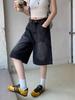 Jeans Holgados de Pierna Ancha de Tiro Alto en Negro y Gris para Mujer, Nuevo Estilo Verano 2026, Pantalones Acortados Rectos Adelgazantes Retro, Modernos
