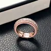 Anillo Popular de Caoshi Ebay Exagerado Lujo Anillo Unisex Chapado en Oro Blanco Incrustado Circonita Joyería