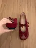 Zapatos Mary Jane de Altura Creciente de Temporada First Encounter para Mujer con Correa de Moño, Zapatos de Noche Retro Slip-On