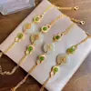Pulsera de Jade Natural estilo antiguo para mujer súper etérea estilo chino calabaza Fu Lu pulsera de salud chapada en 18K hebilla de seguridad para mujer