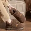Botas de neve de salto com sola grossa femininas inverno novo estilo outer wear pelúcia quente espessado casal antiderrapante pantufas de algodão masculinas