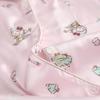 Pijama Fino de Seda Helada para Exportación Talla Europea Niñas Manga Larga Pantalones Popular Estampado de Gato de Dibujos Animados Ropa de Casa Estilo Nuevo