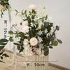 Nuevo Arreglo de Piso Grande para Boda Banquete de Compromiso Flor de Seda Arreglo Floral Decorativo Terminado Pasillo Arte Floral de Boda