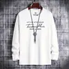 Camiseta Masculina de Manga Longa para Primavera e Outono Camiseta Básica Masculina para Adolescentes Gola Redonda Coreana Roupa Superior Masculina Camiseta Masculina de Outono