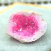 Cristal Natural Transfronterizo Ágata Rosa Electrochapado Geoda Recipiente del Tesoro Cueva de Cristal Espécimen Mineral Adorno Venta al por Mayor