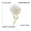Broche de Dente-de-leão de Zircônia Moda Luxuosa Estilo Coreano Elegante Doce Elegante Acessórios de Pin para Lapela de Casaco Feminino