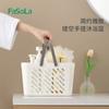 Cesta de Banho Portátil Branca Simples para Banheiro Cesta de Armazenamento de Artigos de Higiene Pessoal Plástico Estrutura de Armazenamento para Banho de Estudante