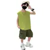 Chaleco Ligero de Verano para Niños 2026 Nuevo Estilo Camiseta sin Mangas Tipo Tanque para Bebé Conjunto de Verano de Moda para Niños