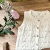 Chal Bordado de Primavera para Niñas de 26, Chaleco Cardigan Tejido para Niñas, Lindo Chaleco Bordado Calado