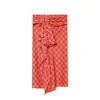 Ropa Nueva de Primavera 2026 para Mujer de Aliexpress Transfronterizo Elegante Falda Midi de Línea A a Cuadros Rojos 2554380