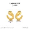 Pendientes de moda transfronteriza europea y americana con diseño de espiral irregular y forma de serpiente, de acero inoxidable chapado en oro de 18 quilates.