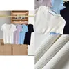 Ropa Zhengqite/25 Primavera Elegante Versátil Casual Seda Lana Cuello Redondo Manga Corta Camiseta Base de Punto