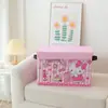 Caixa de Armazenamento Dobrável de Tecido para Casa Desenho Animado Cãozinho Diabrete Quarto Roupa Íntima Sutiã Caixa de Armazenamento Flip